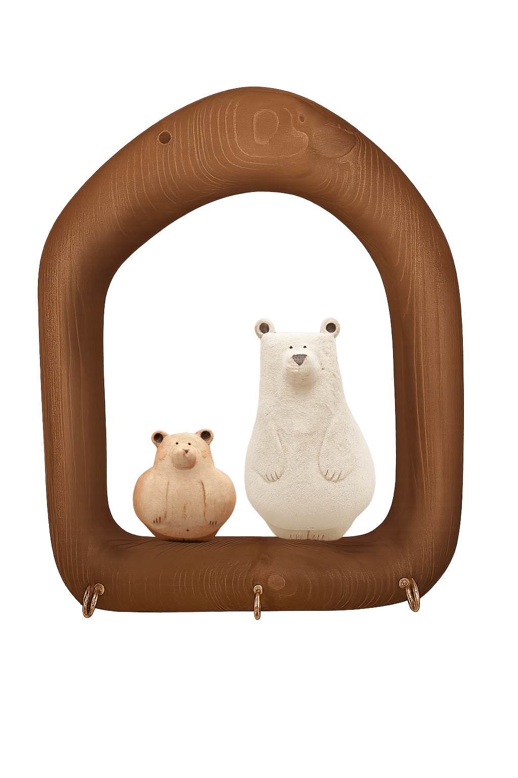 قاب جاکلیدی یک تکه جفتی خرس با بچه طرح خانه