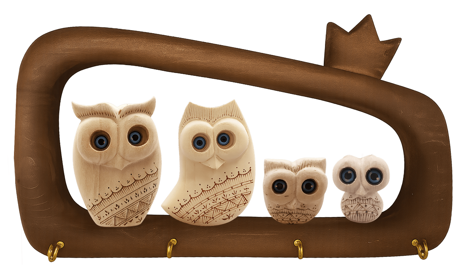 قاب جاکلیدی انار یک تکه 4 عددی جغد (2عدد بزرگ 2عدد کوچک)24*34