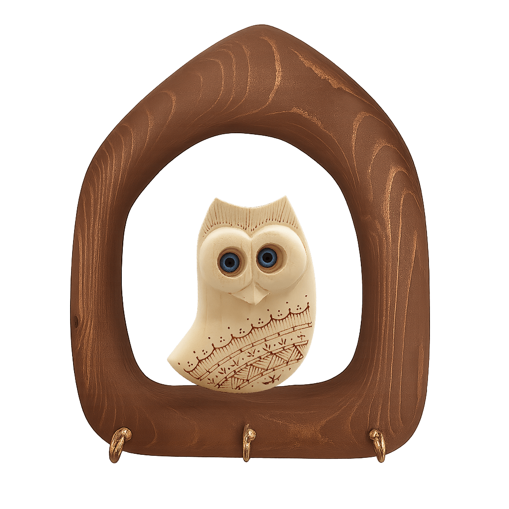 قاب جاکلیدی یک تکه تک بزرگ : جغد طرح خانه