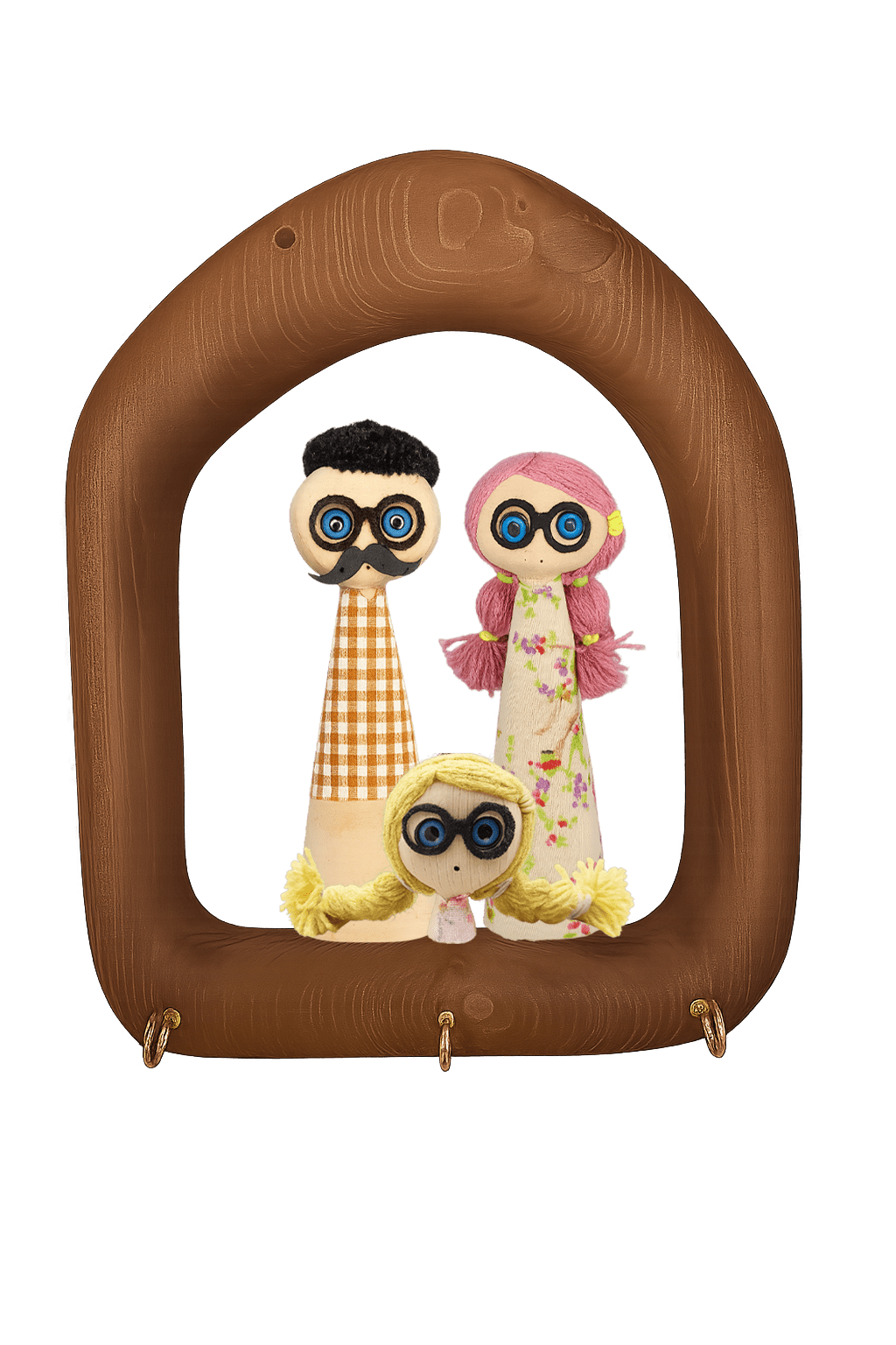 قاب جاکلیدی یک تکه خانواده3نفره با فرزند دختر