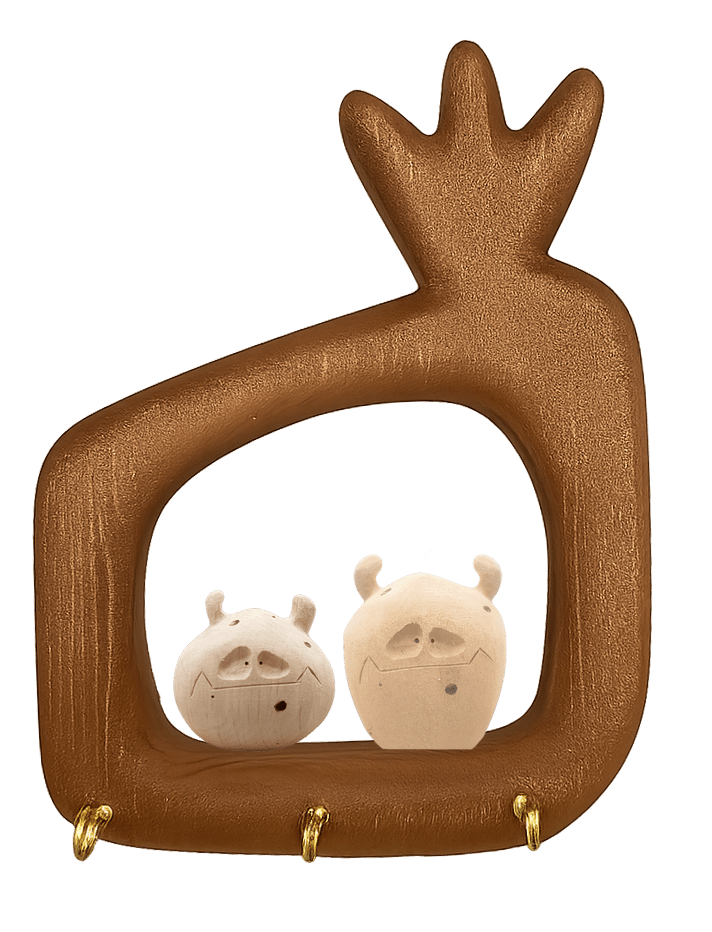 قاب جاکلیدی یک تکه جفتی کوچک بچه دیو طرح انار