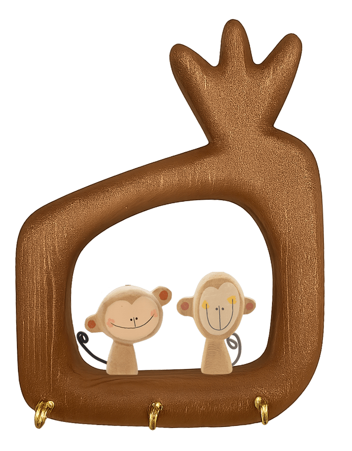 قاب جاکلیدی جفتی کوچک میمون بازیگوش طرح انار