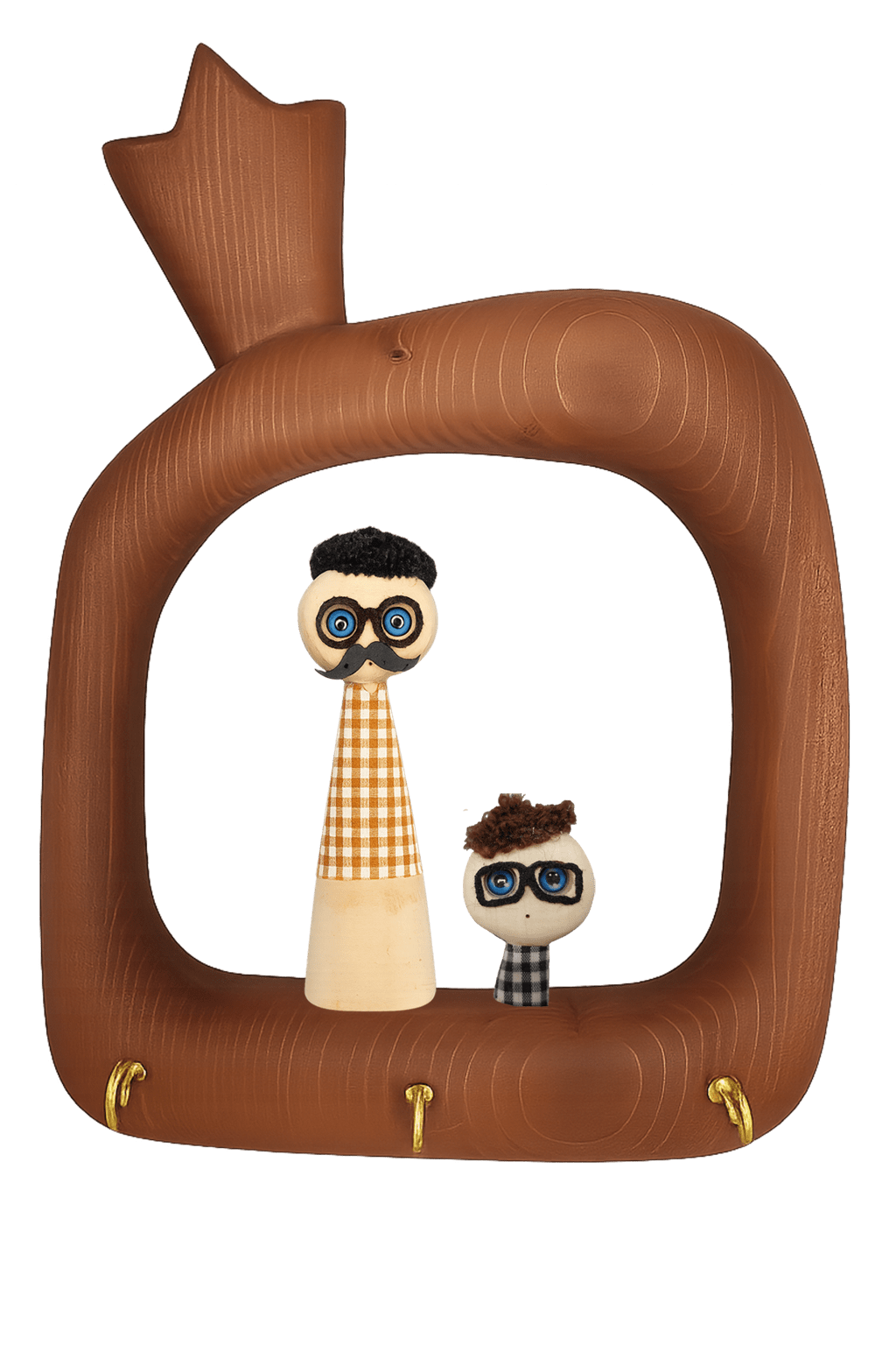 قاب جاکلیدی یک تکه خانواده دو نفره بابا و پسر طرح انار