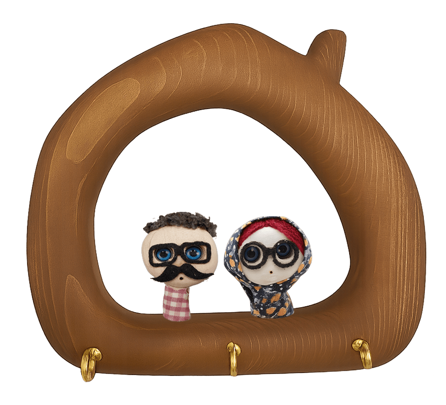 قاب جاکلیدی جفتی کوچک آقای سیبیل و زری خانم طرح خانه