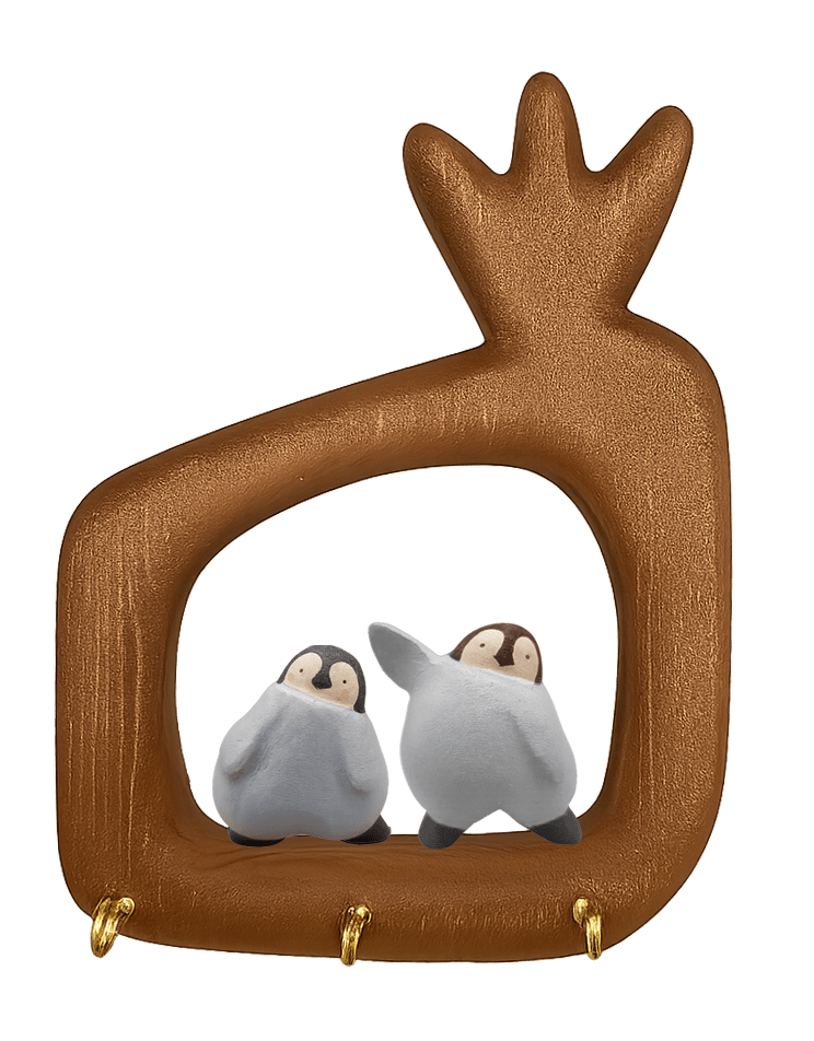 قاب جاکلیدی جفتی کوچک پنی پنگوئن طرح انار