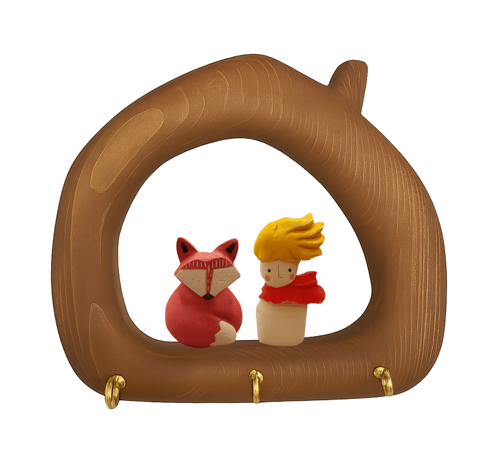 قاب جاکلیدی جفتی کوچک شازده و روباه طرح خانه