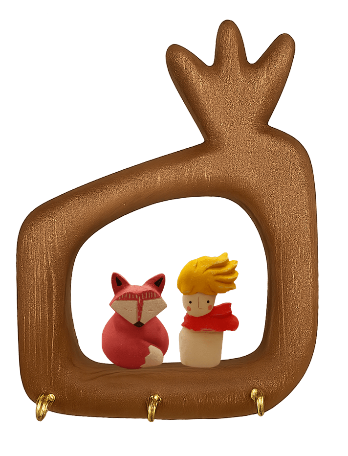 قاب جاکلیدی جفتی کوچک شازده و روباه طرح انار