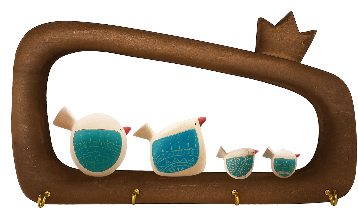 قاب جاکلیدی انار یک تکه 4 عددی پرنده